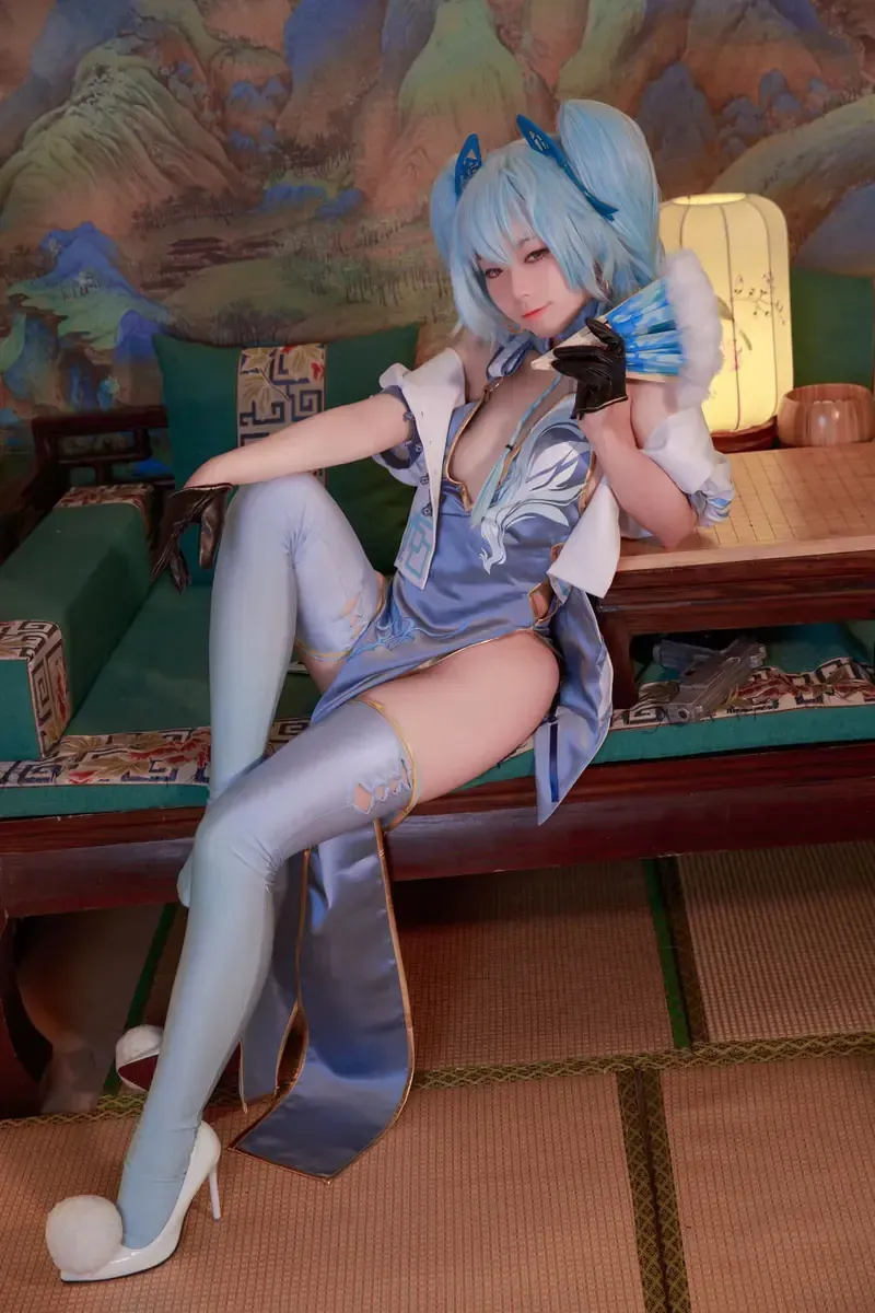 写真与COSPLAY作品整理 蓝白色幻想风角色服装摄影