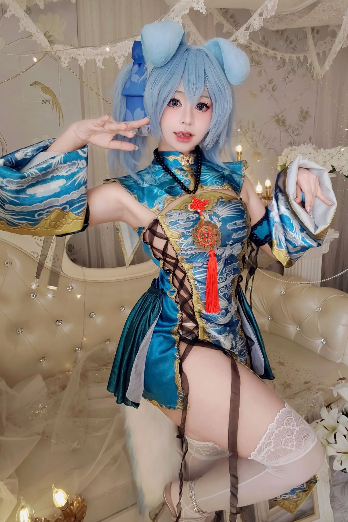 cosplay摄影系列作品归档整理 蓝色假发与蓝色服装角色造型照片