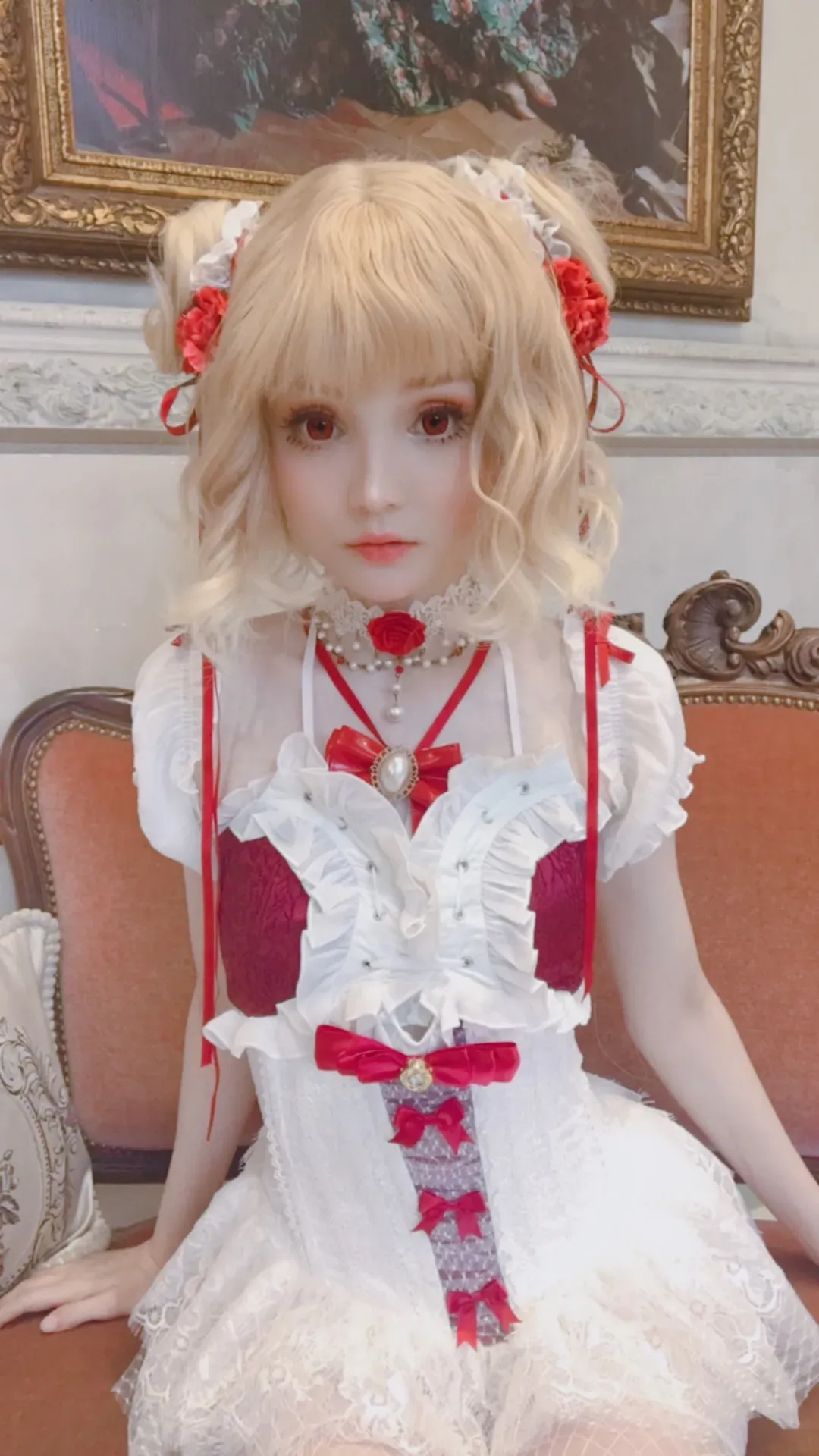 cosplay写真视觉图集导读与系列归档 白红配色服装造型照片