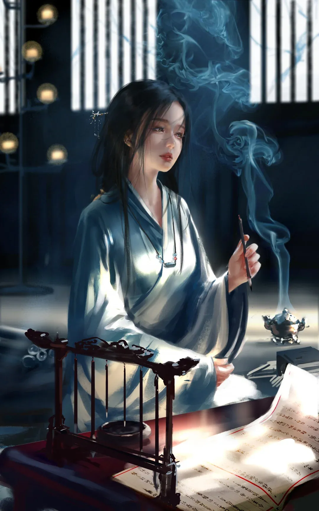 摄影系列线索阶段性整理与作品归档 传统服装与室内光影写真