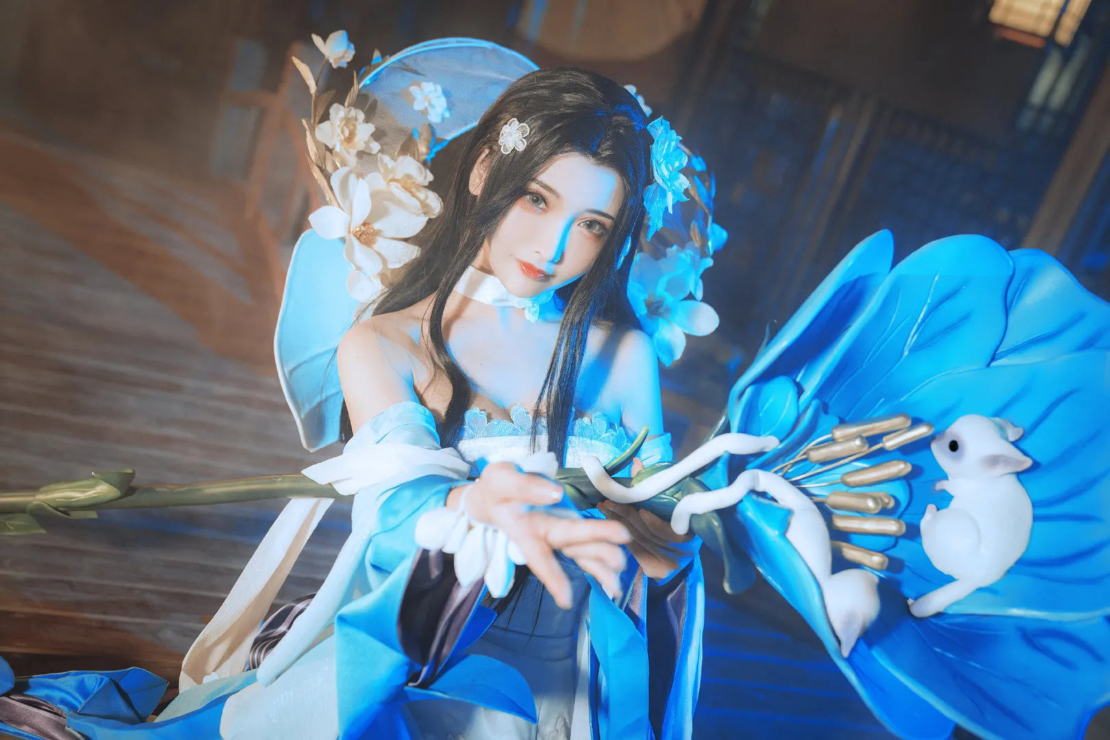 cosplay写真视觉系列归档整理 蓝色服装花饰造型图