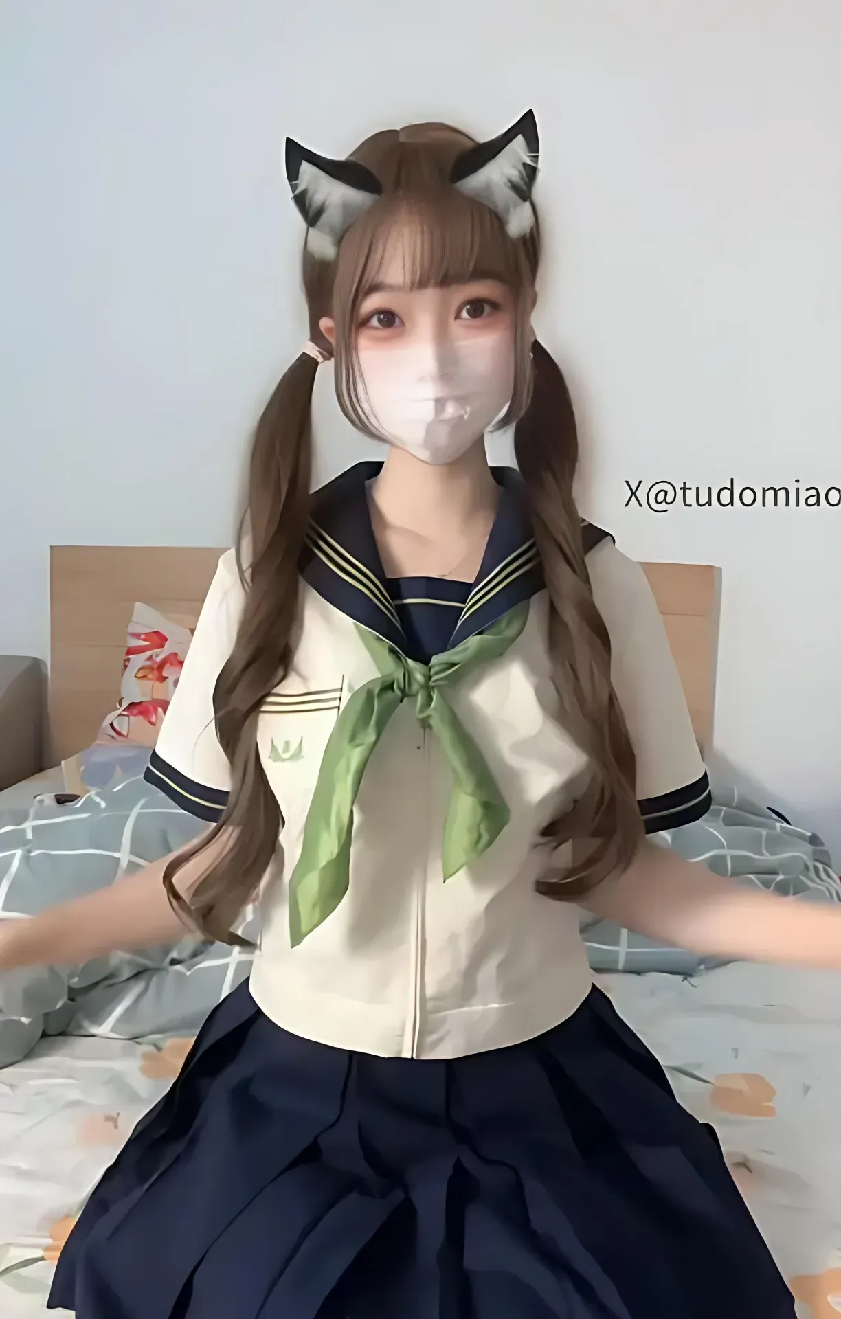 摄影系列作品目录与视觉风格归档 制服风格服装与猫耳配饰照片