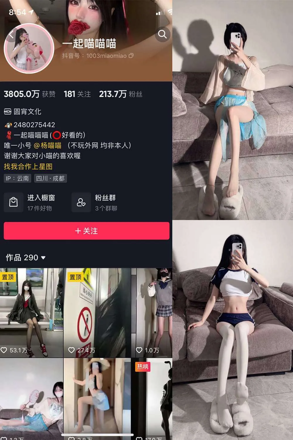 写真图集与视觉作品归档整理 社交主页界面与室内造型照片拼接展示